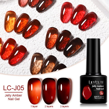LILYCUTE 7ML Jelly Amber Gel Nail Polish